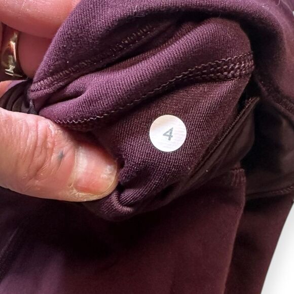 LULULEMON Women’s Burgundy Bordeaux High Rise Wunder Under Full-On Luon Shine On - Picture 5 of 6